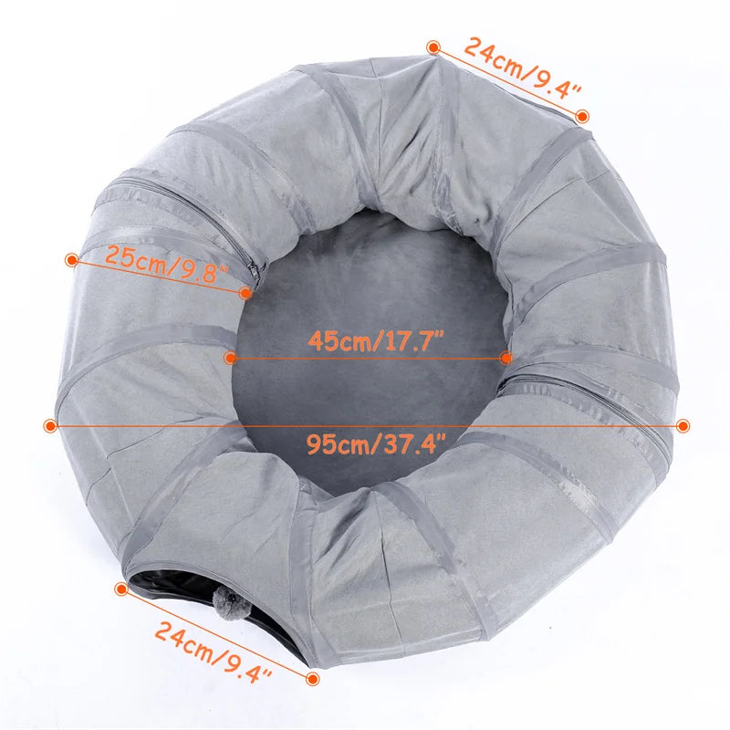 Cat/Rabbit Tunnel Toy Pop Up Bed Collapsible Round Tunnel