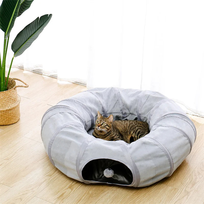 Cat/Rabbit Tunnel Toy Pop Up Bed Collapsible Round Tunnel