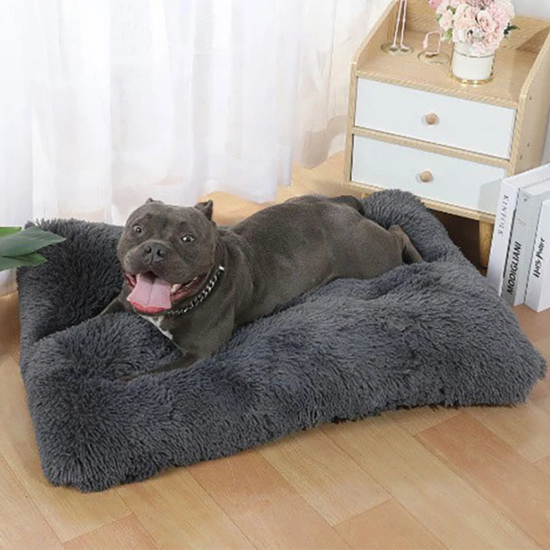 Long Plush Dog Bed Soft Dog House Pet Blanket