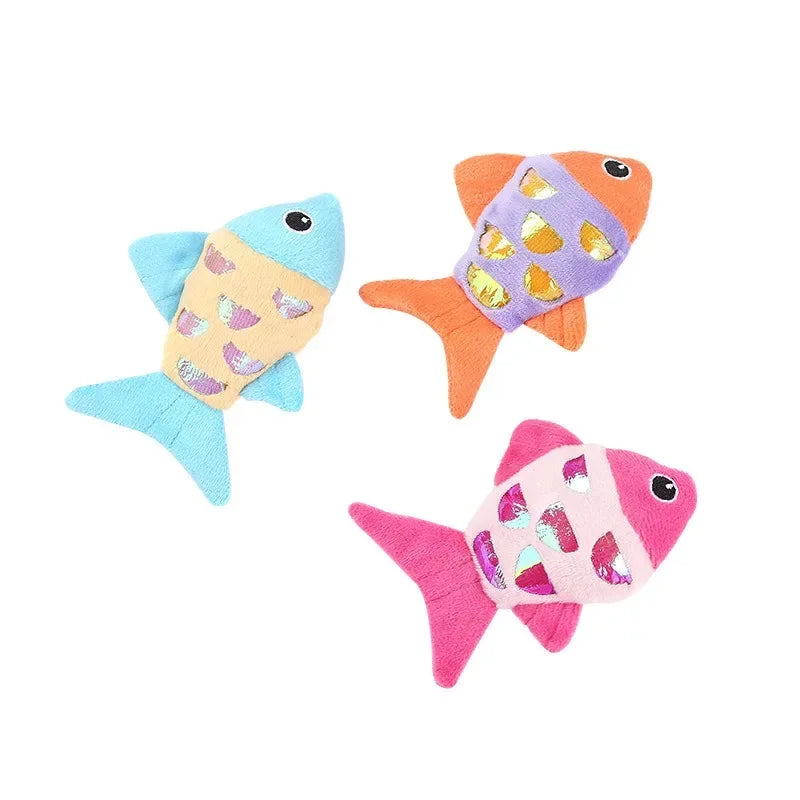 Cute Fish Shape Bite-Resistant Plush Cat Chew Toy