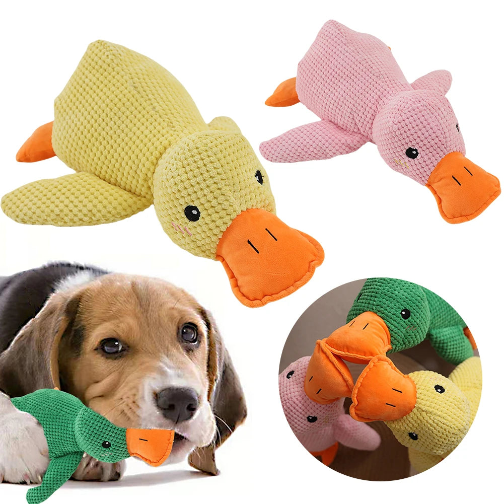 Stuffed Mellow Calming Duck Dog Toy