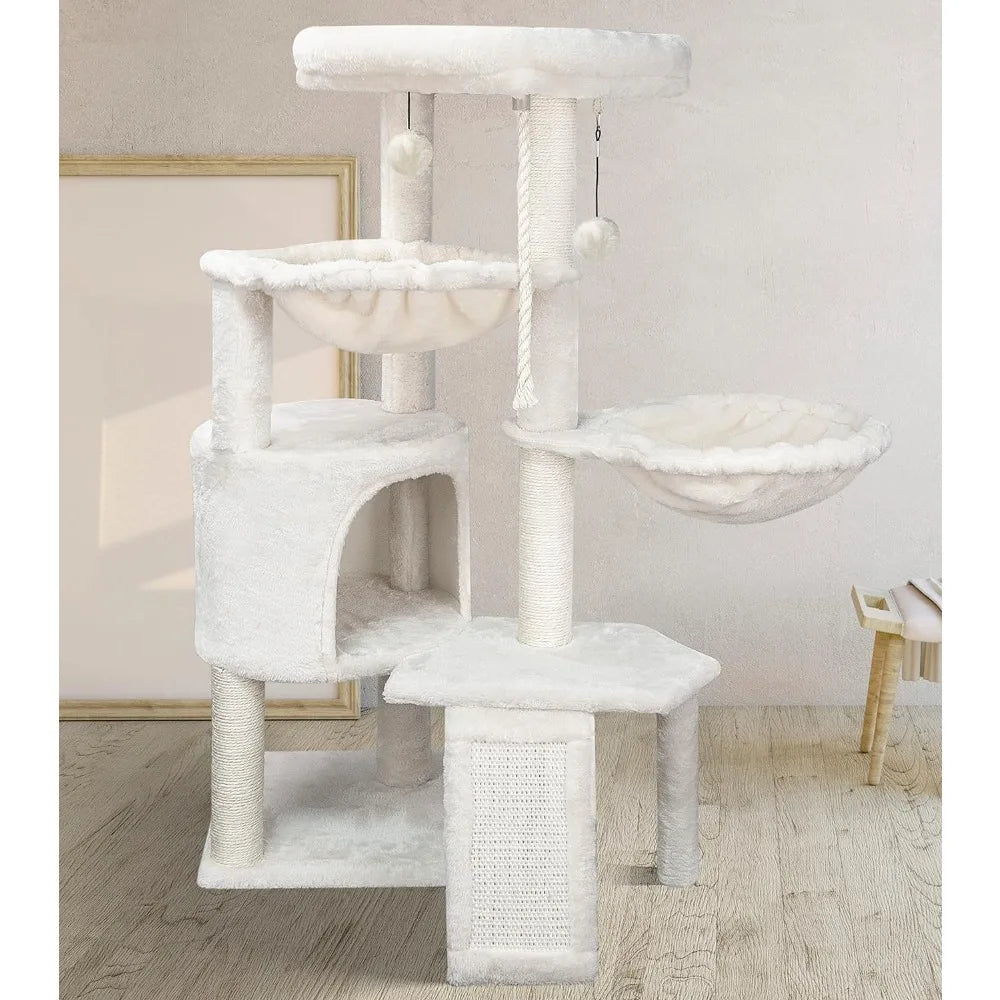 Three Layer Tree with Cat Condo Scratch Pad