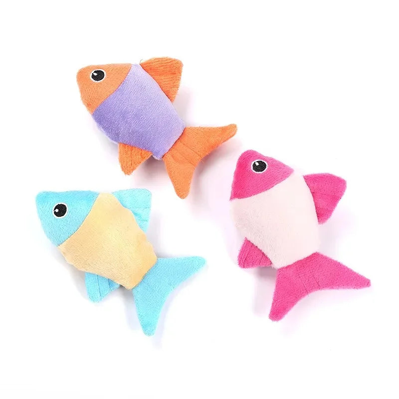 Cute Fish Shape Bite-Resistant Plush Cat Chew Toy