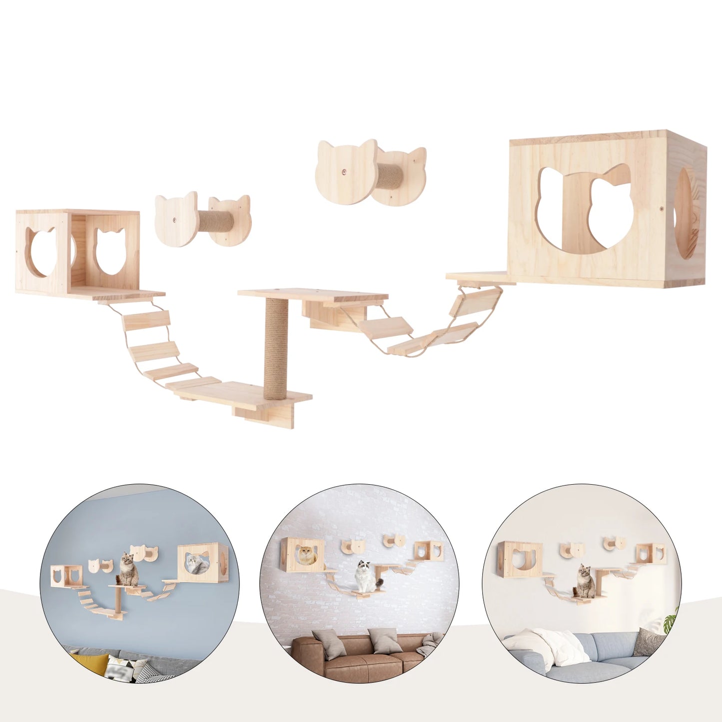 Wall-Mounted Cat Furniture Playing Climber