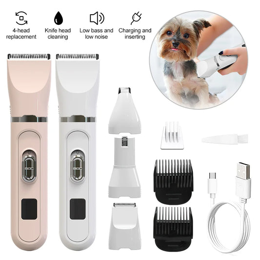 Professional 4 in 1 Pet Hair Clipper Electric Shaver Trimmer Kit