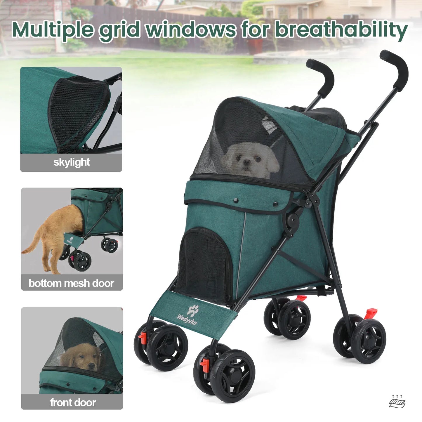 Outdoor Puppy Stroller Cat Dog Travel Breathable Stroller