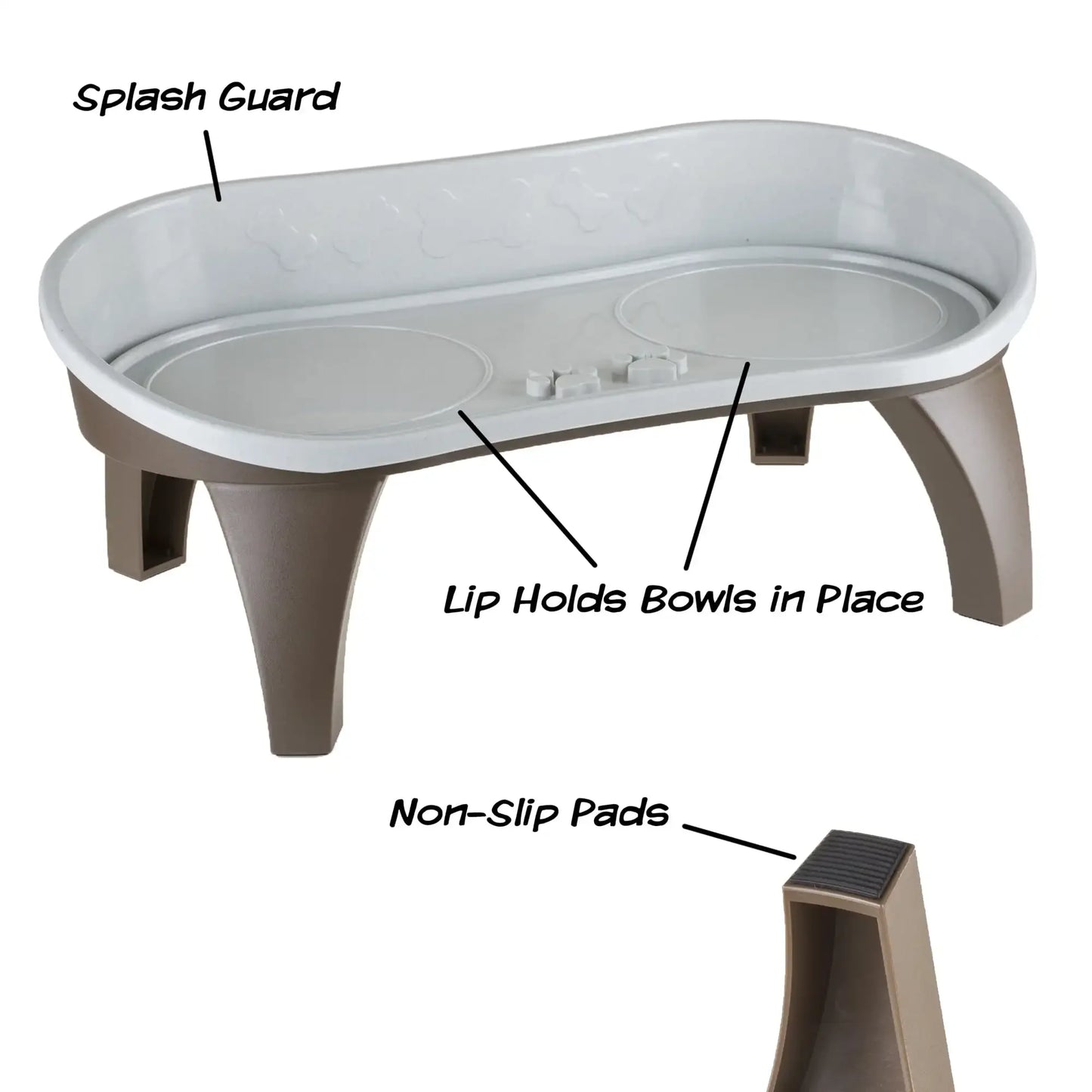 Elevated Pet Feeding Tray with Splash Guard