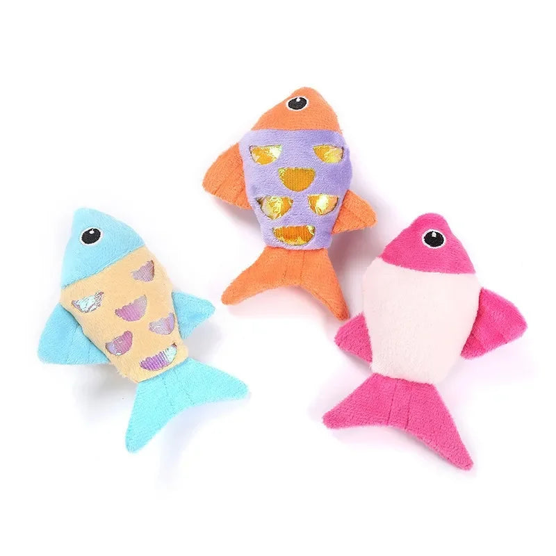 Cute Fish Shape Bite-Resistant Plush Cat Chew Toy