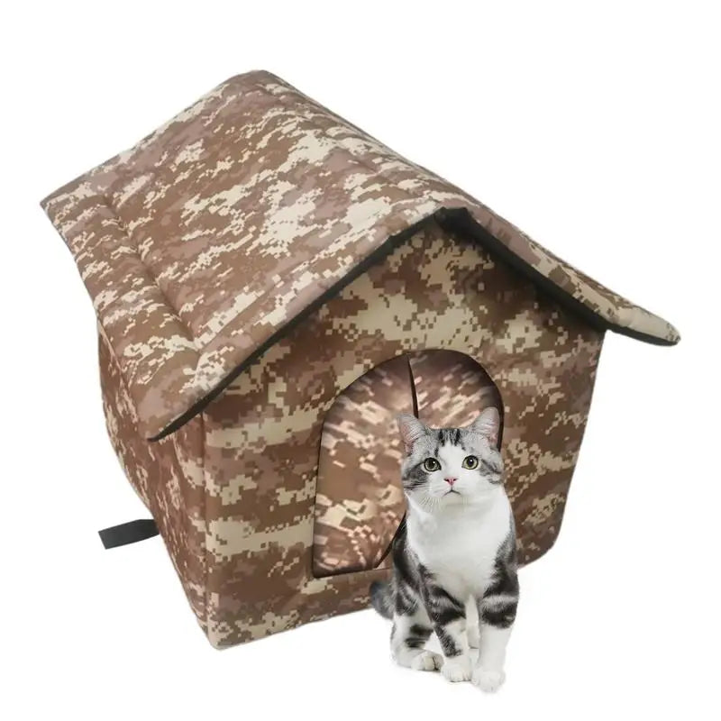 Outdoor Feral Cat House Weatherproof Warm Shelter For Winter