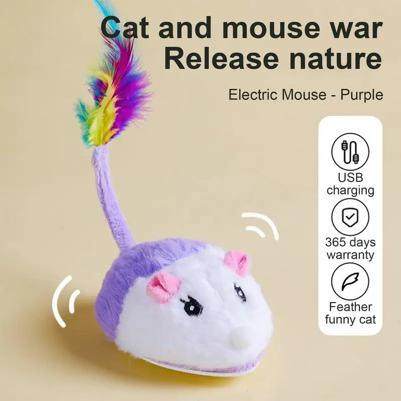 Cat Mouse Toys Automatic Moving Mouse Electric Fun Safe Catnip Toy Pet Toy Soft For Cat Kitten Indoor And Outdoor Play