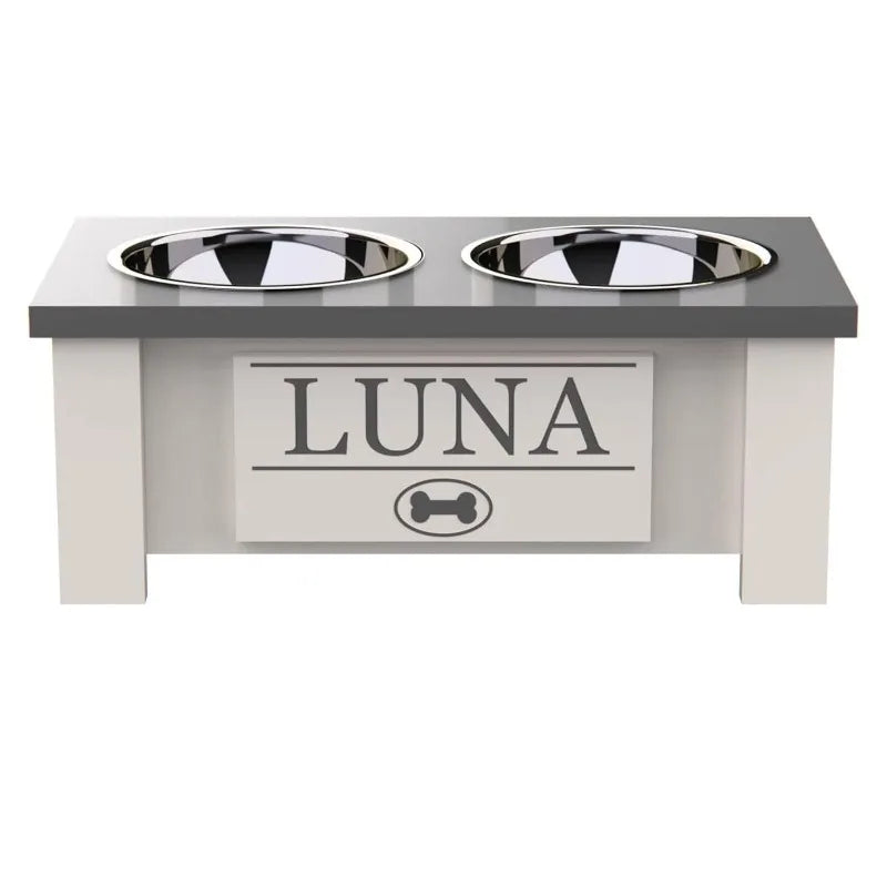 Personalized Elevated Dog Stainless Steel Bowl Stand