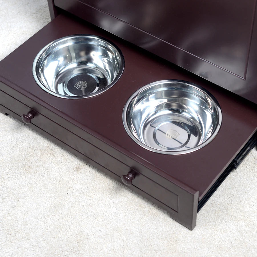 Pet Feeder Station with Storage Cabinet