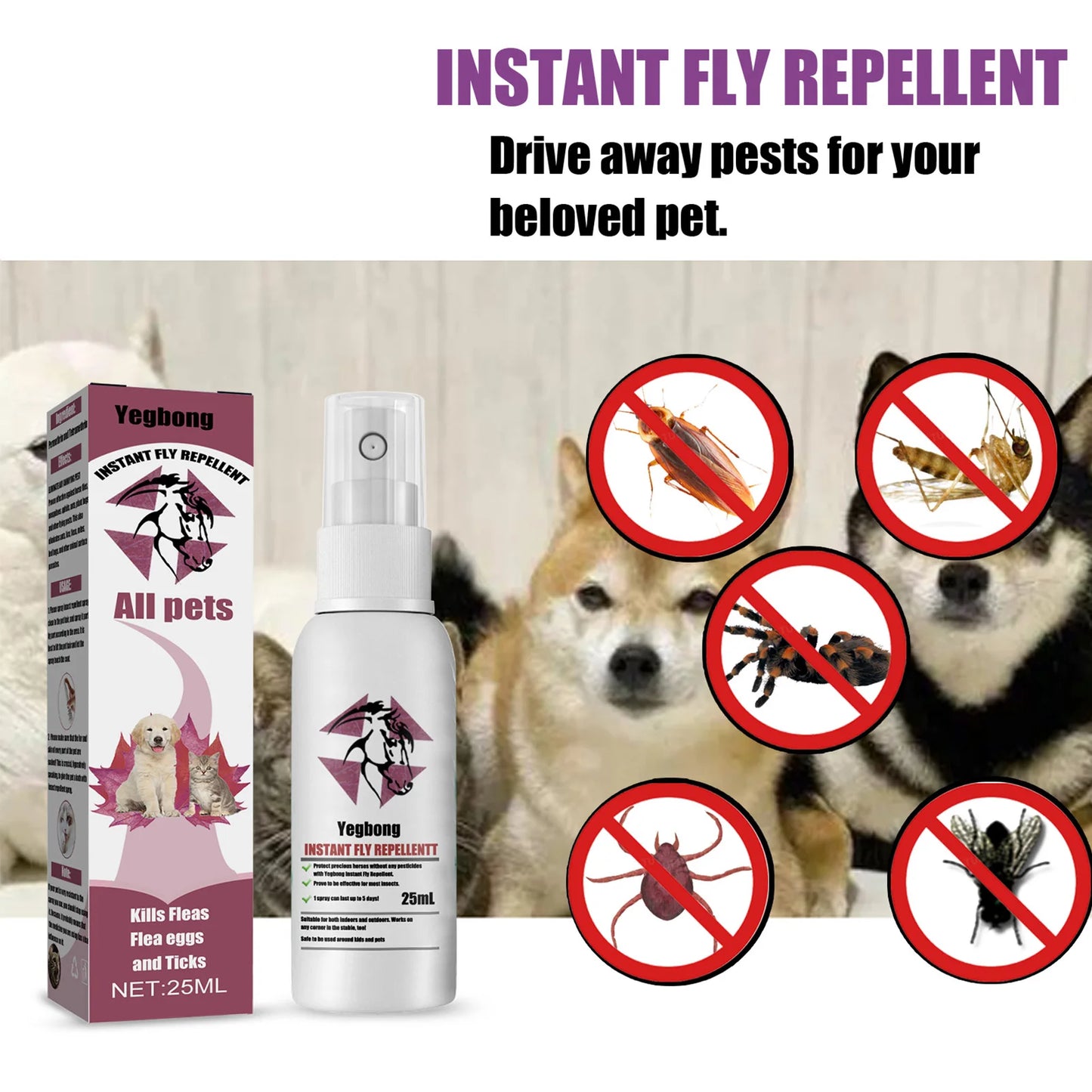 Flea Tick And Mosquitoes Spray For Dogs Cats