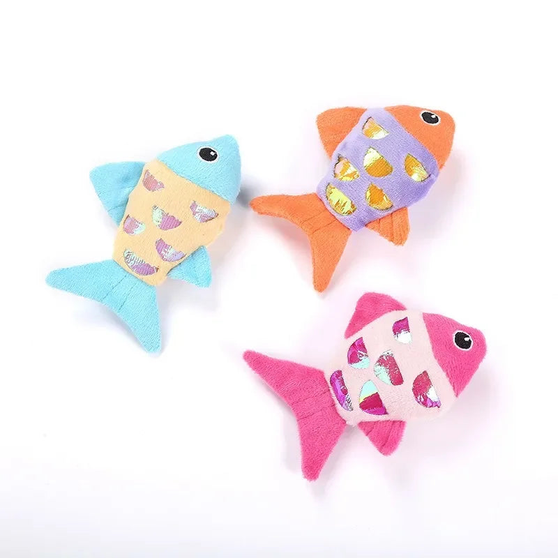 Cute Fish Shape Bite-Resistant Plush Cat Chew Toy