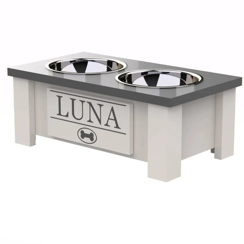 Personalized Elevated Dog Stainless Steel Bowl Stand