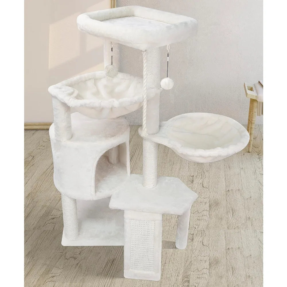 Three Layer Tree with Cat Condo Scratch Pad