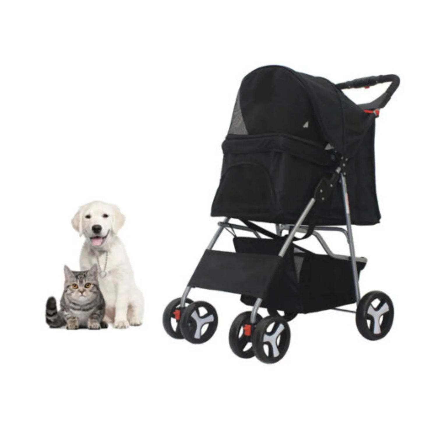 US Pet Dog Stroller  4 Wheel Foldable