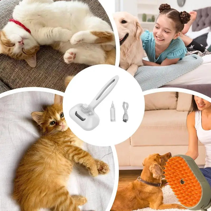 Pet Deshedding Tool Brush Cat Massage Spray Comb