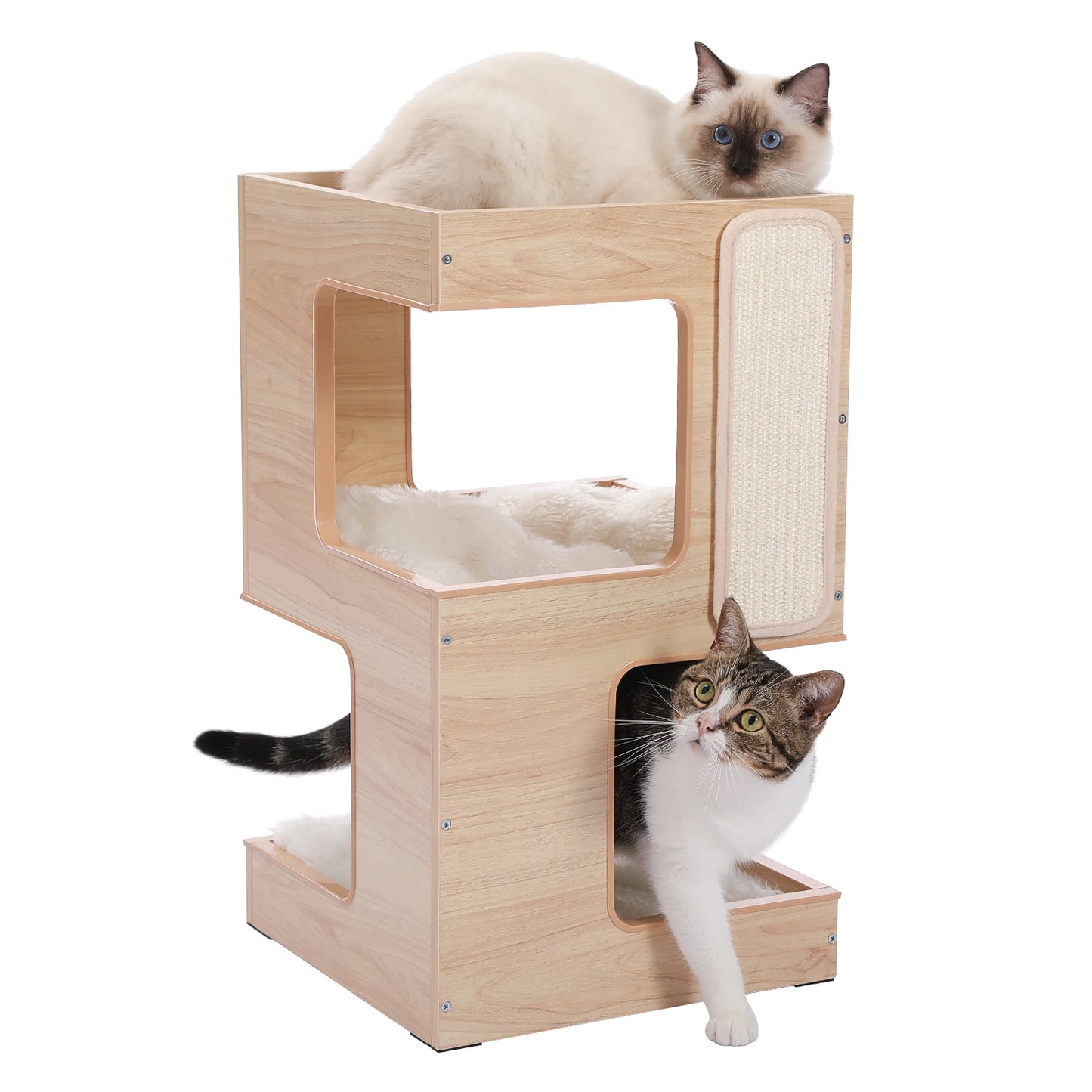 Modern Cat Tree with Scratcher Board Furniture