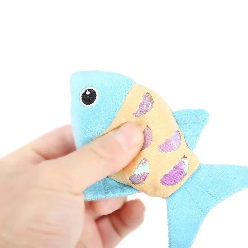 Cute Fish Shape Bite-Resistant Plush Cat Chew Toy