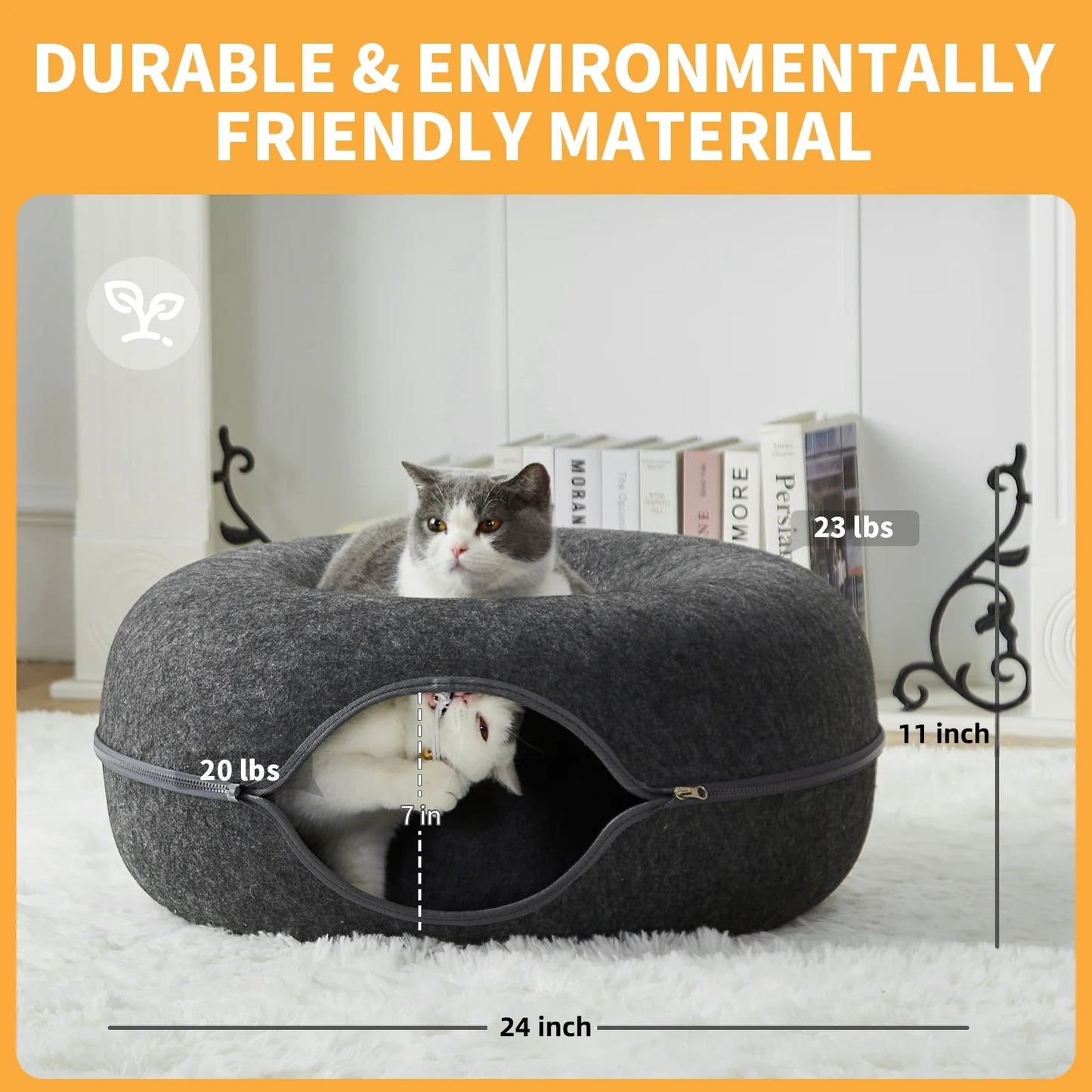 24 Inch Large Donut Cat Bed