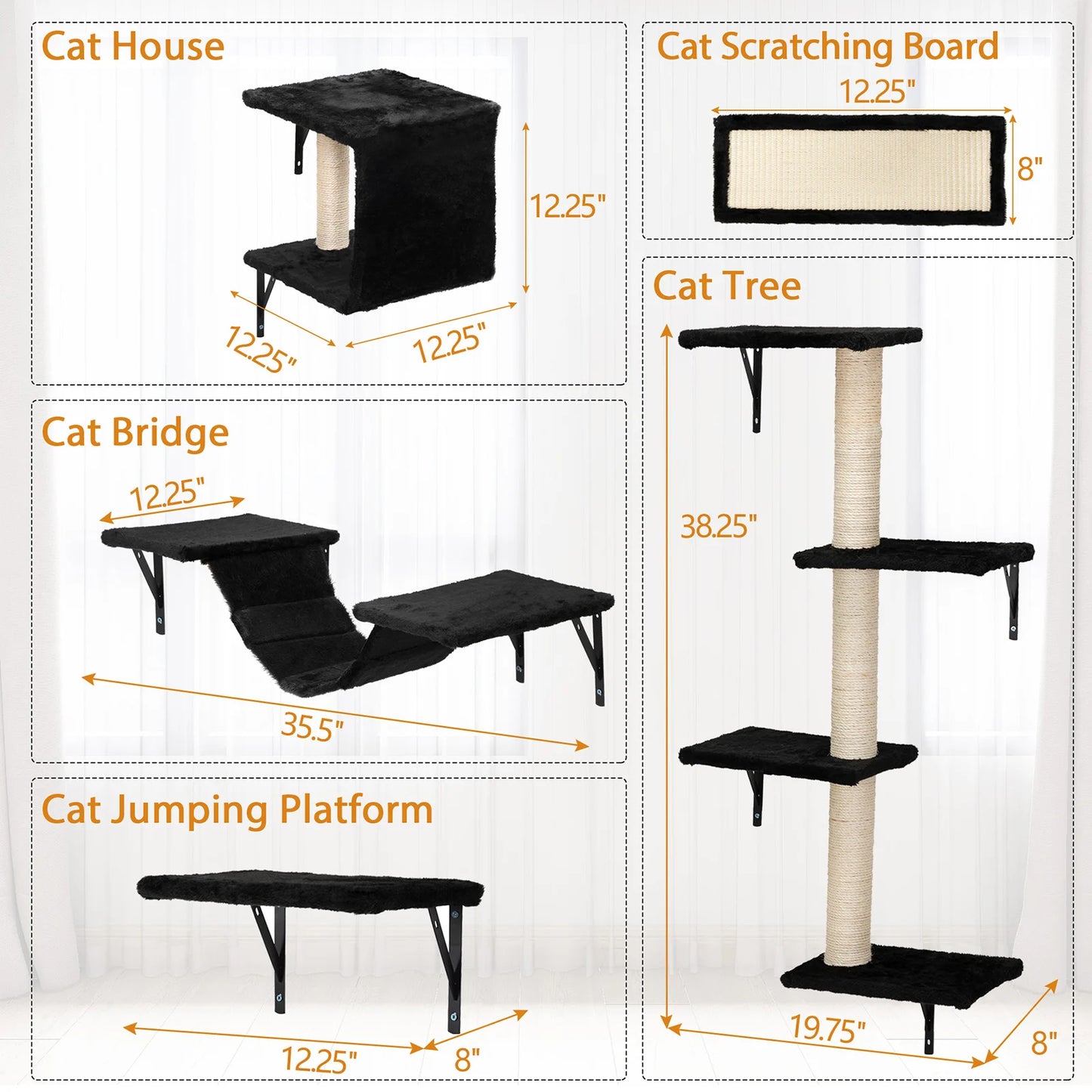 Cat Wall Shelves, Wall-Mounted Cat Climber