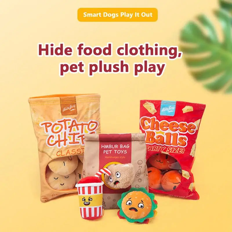 Pet Food Hiding Toy Plush Snack Bag