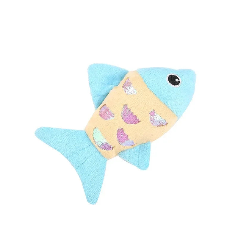 Cute Fish Shape Bite-Resistant Plush Cat Chew Toy