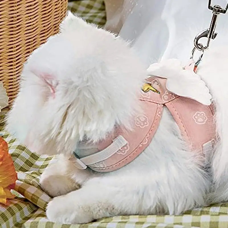 Kitten Harness Pet Cute Angel Wing Strap Leads