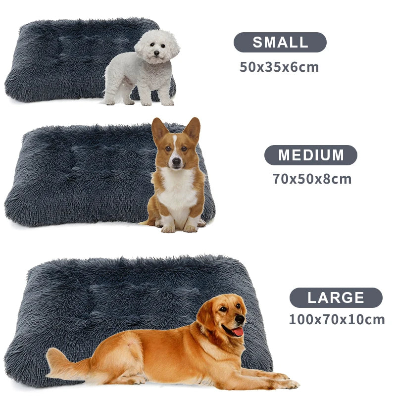 Long Plush Dog Bed Soft Dog House Pet Blanket