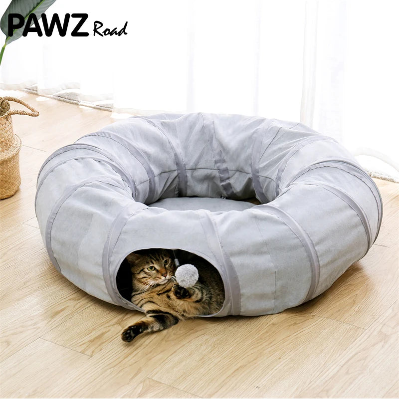 Cat/Rabbit Tunnel Toy Pop Up Bed Collapsible Round Tunnel