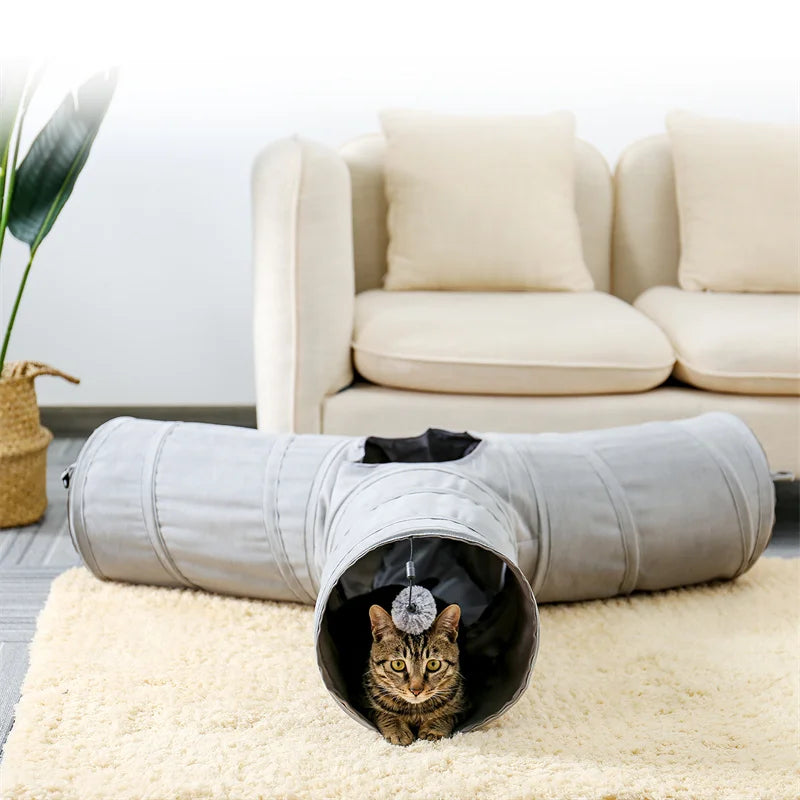 Cat/Rabbit Tunnel Toy Pop Up Bed Collapsible Round Tunnel